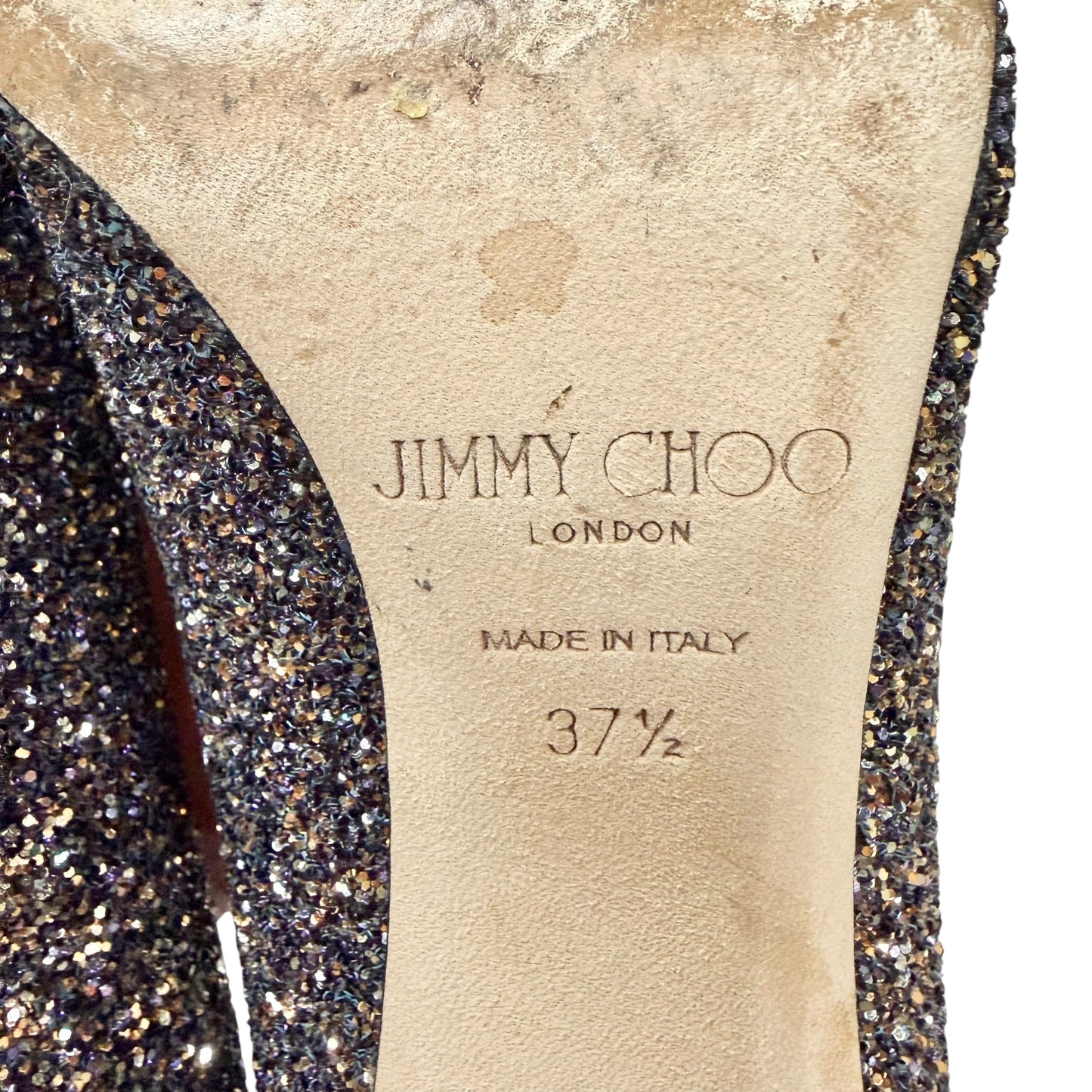 Shoes Luxury Designer By Jimmy Choo In Silver, Size: 7