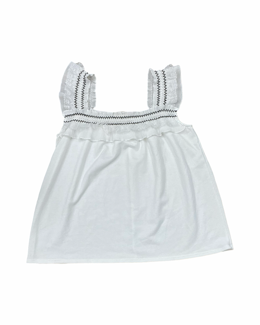 Top Sleeveless By Bibi In White, Size:S