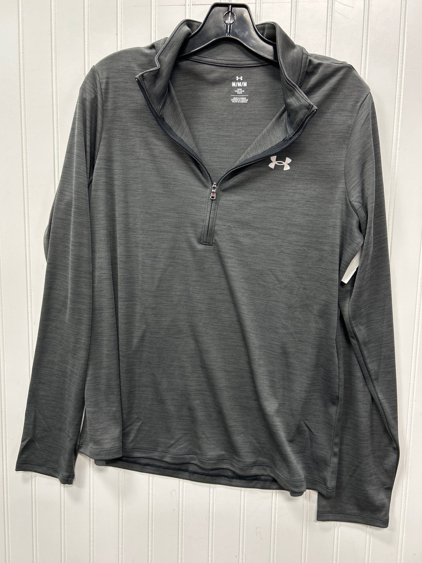 Athletic Top Ls Collar By Under Armour In Grey, Size:M