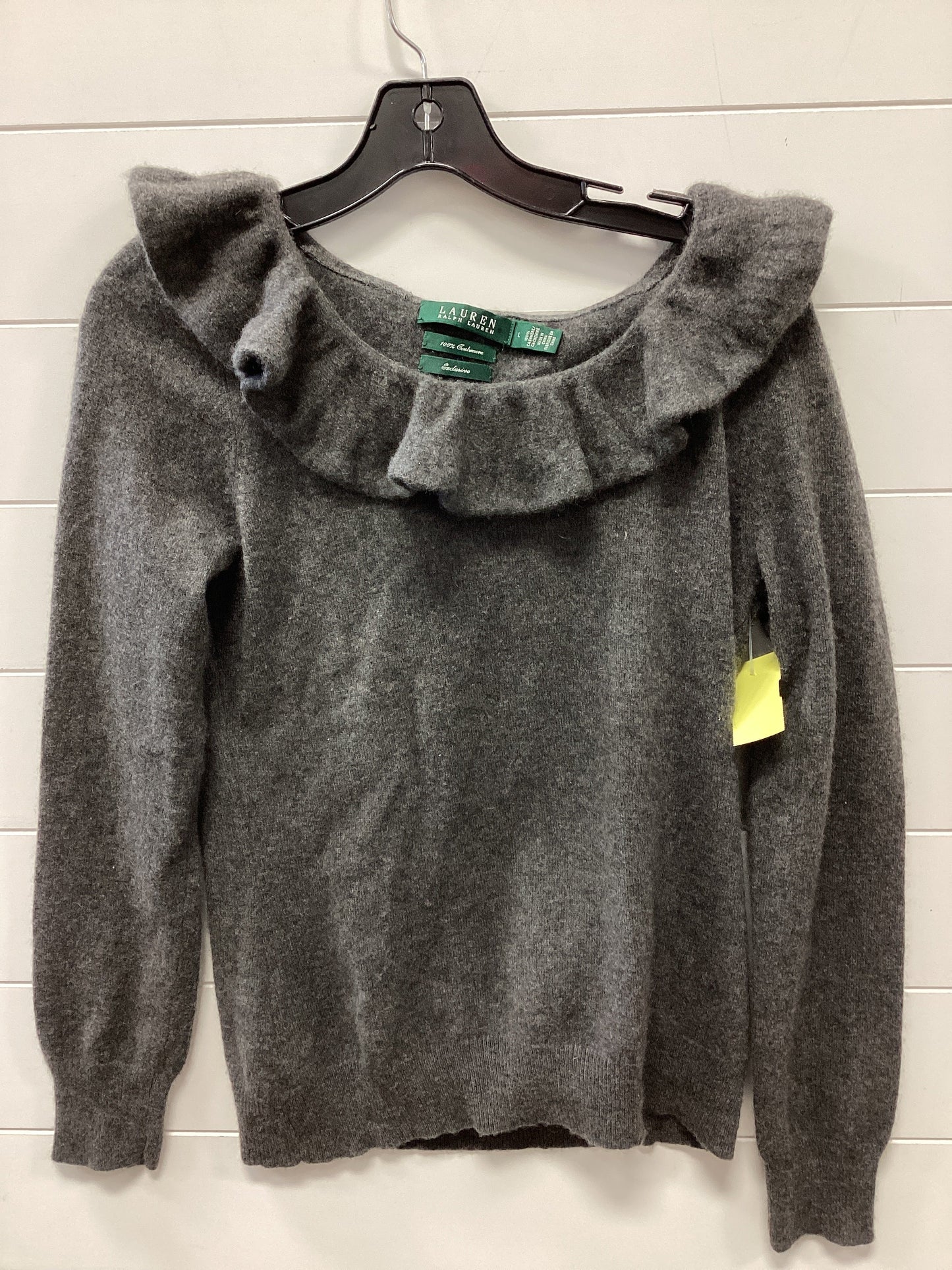 Sweater Cashmere By Ralph Lauren In Grey, Size:L