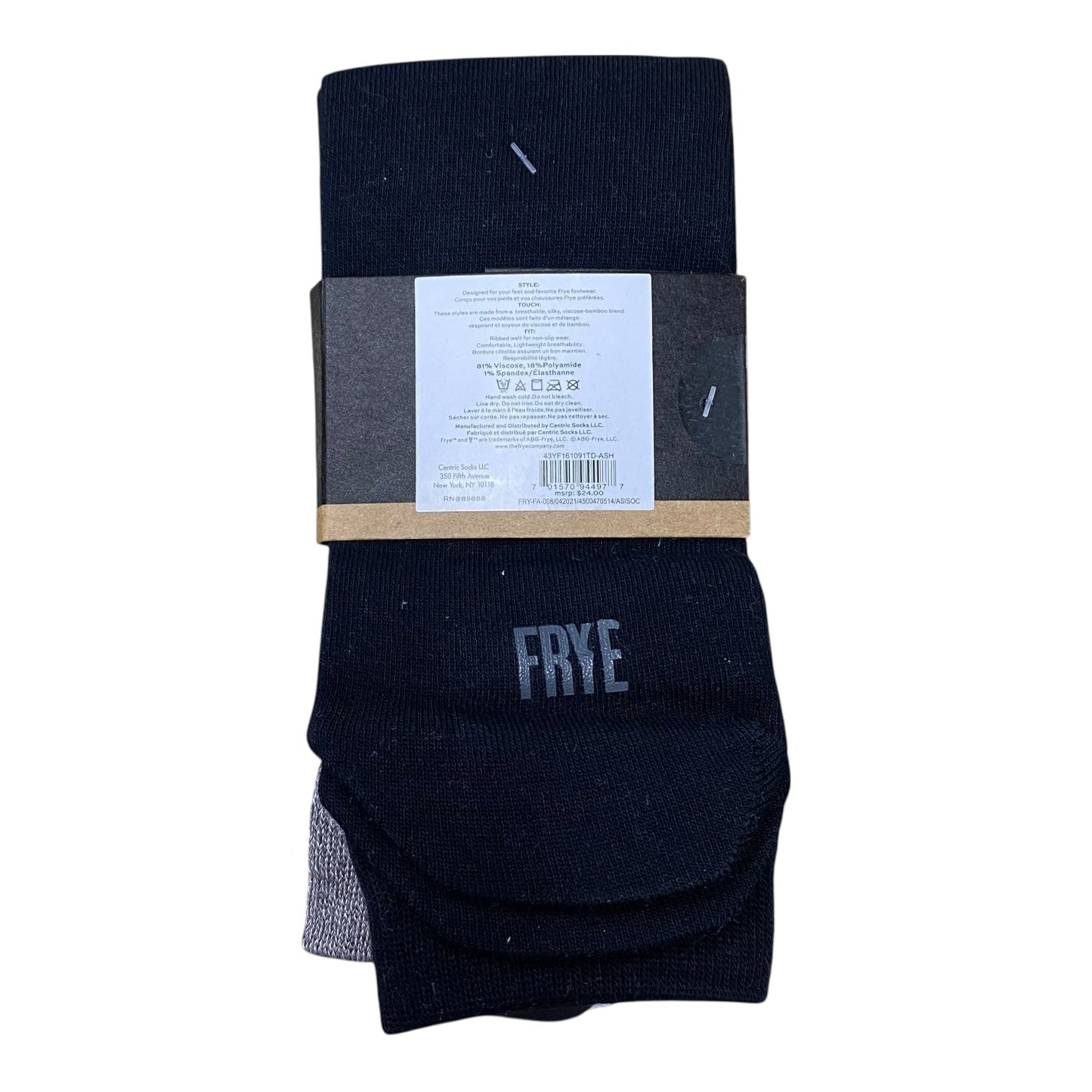 Socks Designer By Frye In Black & Grey, Size:0
