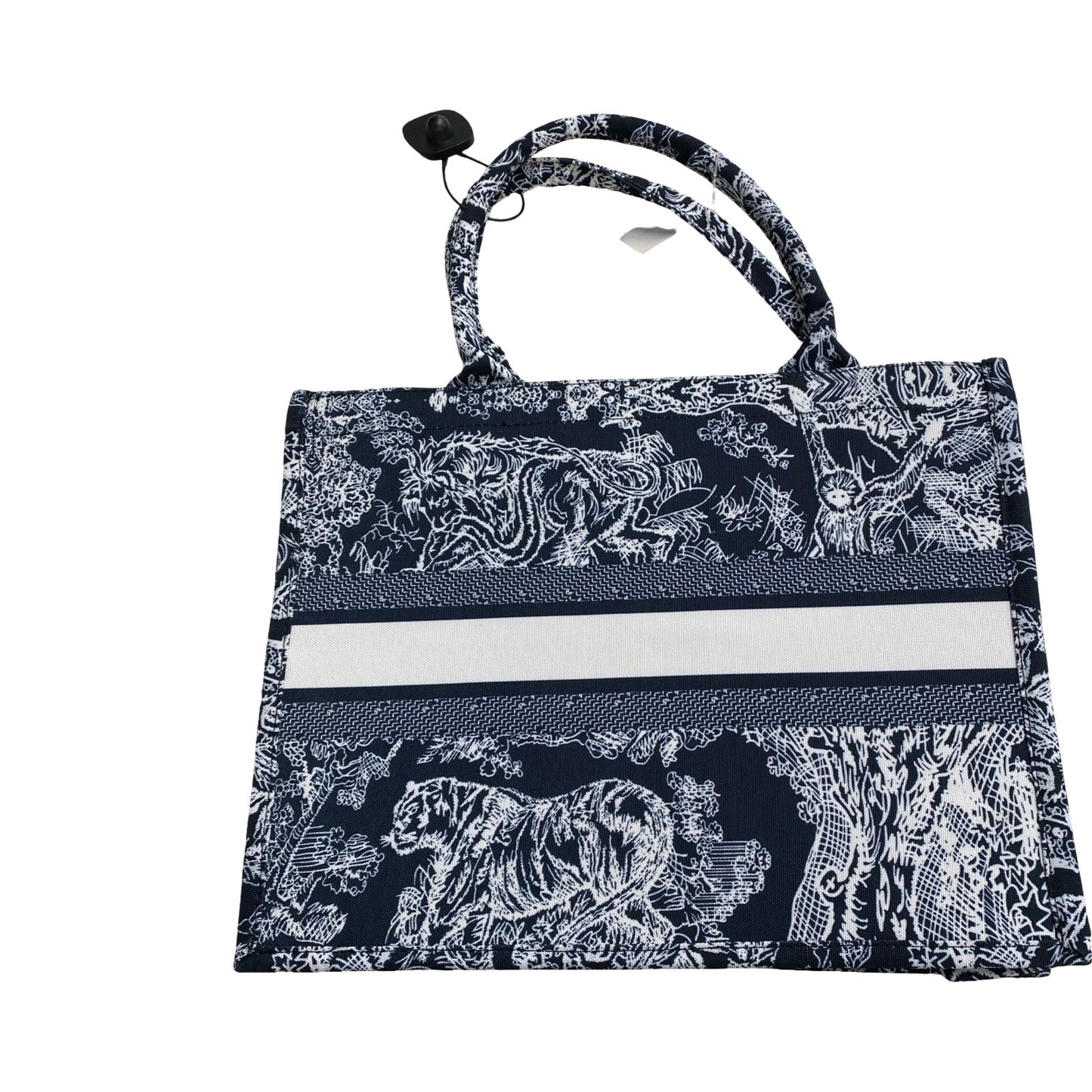 Tote By Clothes Mentor In Blue & White, Size:Large