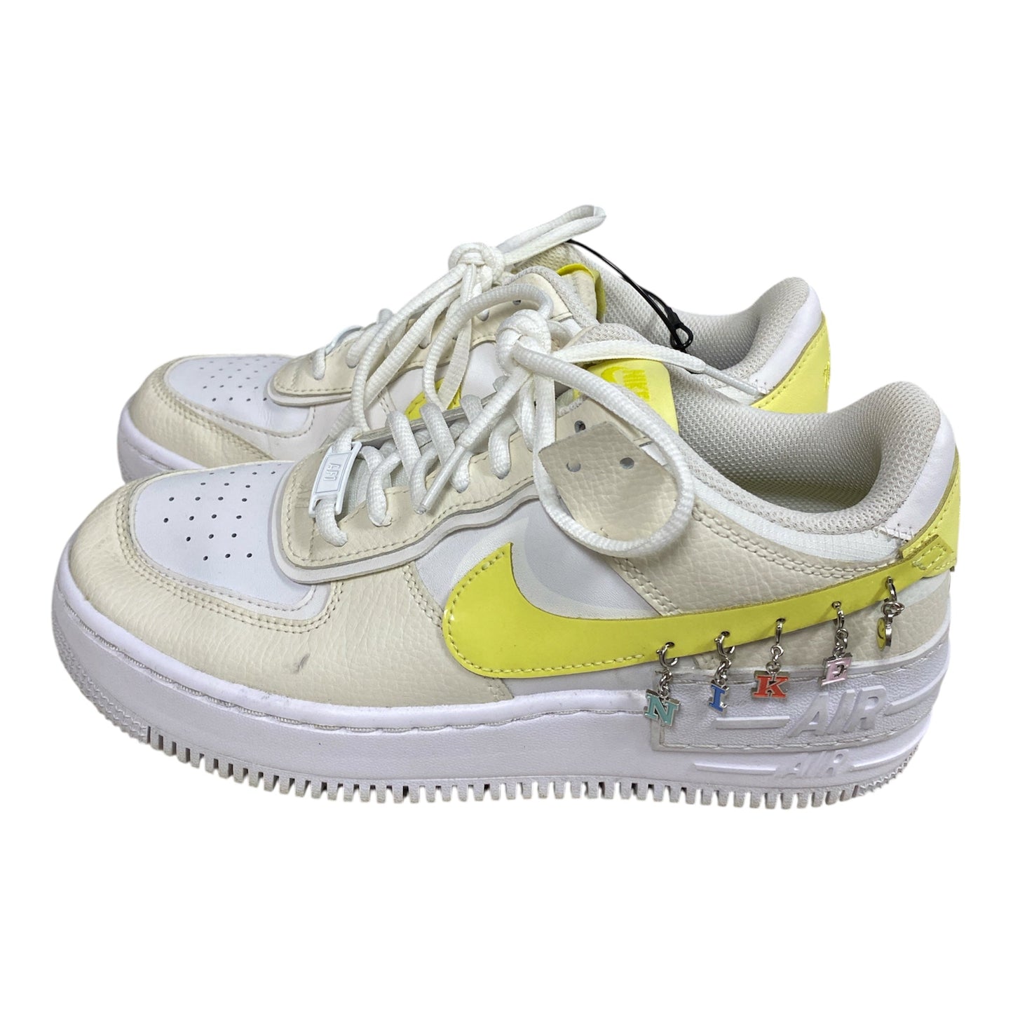 Shoes Sneakers By Nike In White & Yellow, Size:8