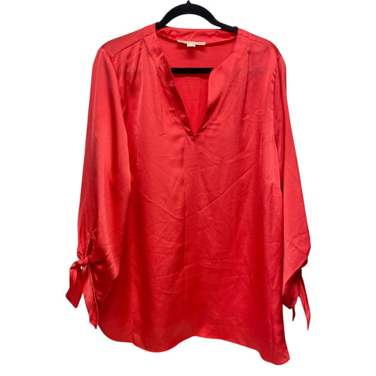 Top Long Sleeve By Michael By Michael Kors In Coral, Size: 2x