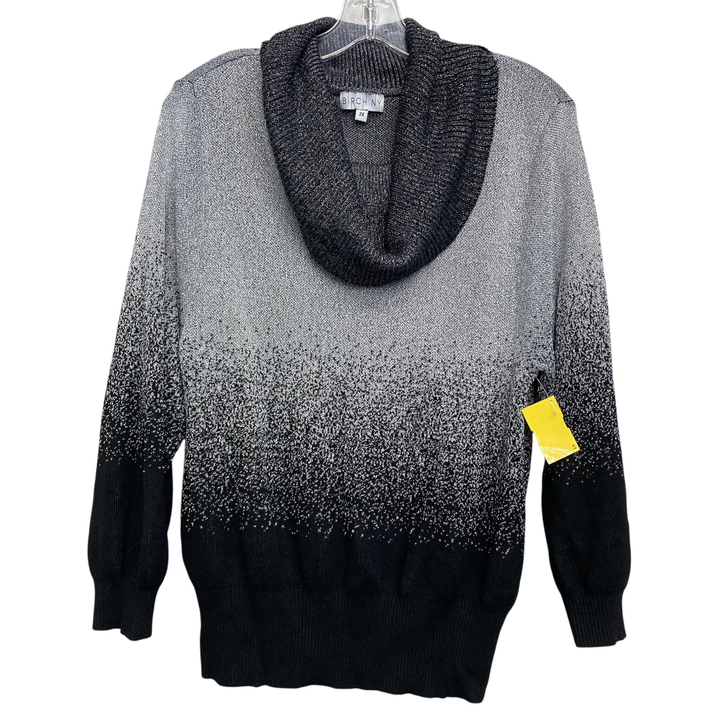 Sweater By Birch NY In Black & Silver, Size:2X