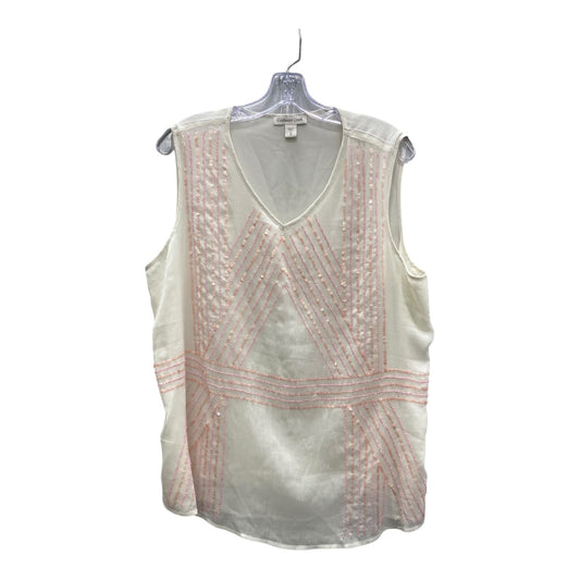 Top Sleeveless By Coldwater Creek In Cream, Size:1X