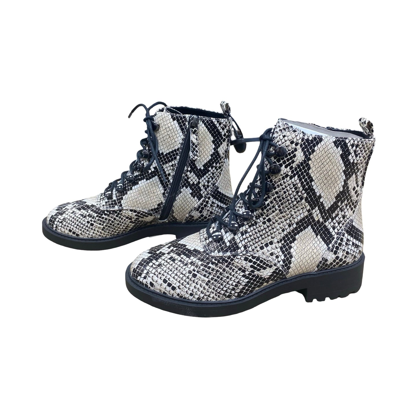 Boots Ankle Flats By Paolo In Snakeskin Print, Size:7