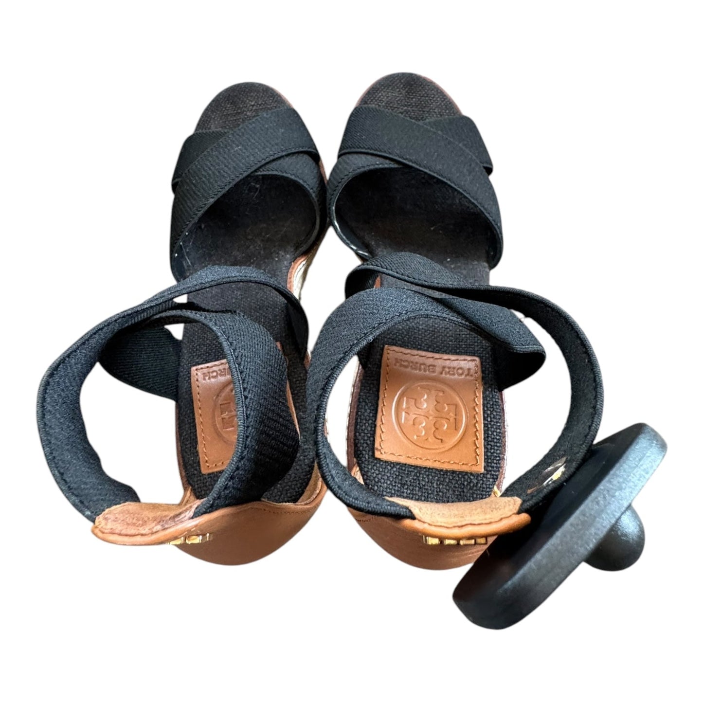 Shoes Designer By Tory Burch In Black & Tan, Size:6