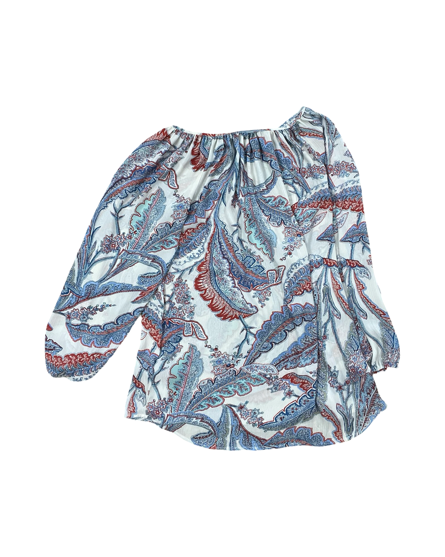 Top 3/4 Sleeve By Chaps In Cream & Red, Size:S