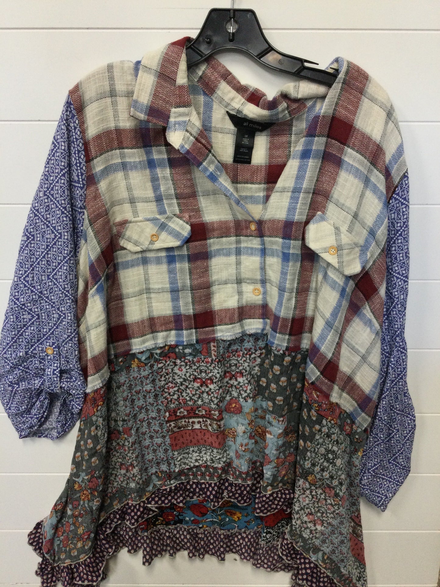 Top Ls By Ali Miles In Blue, Size:3X