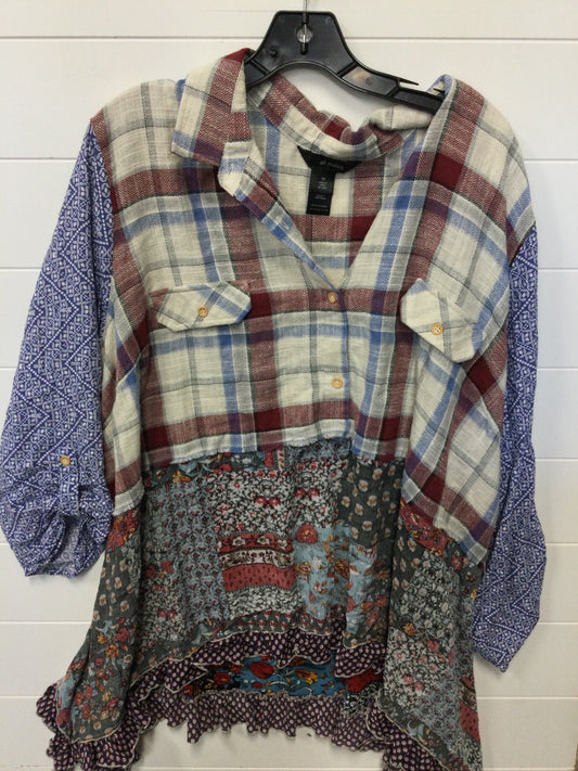 Top Ls By Ali Miles In Blue, Size:3X