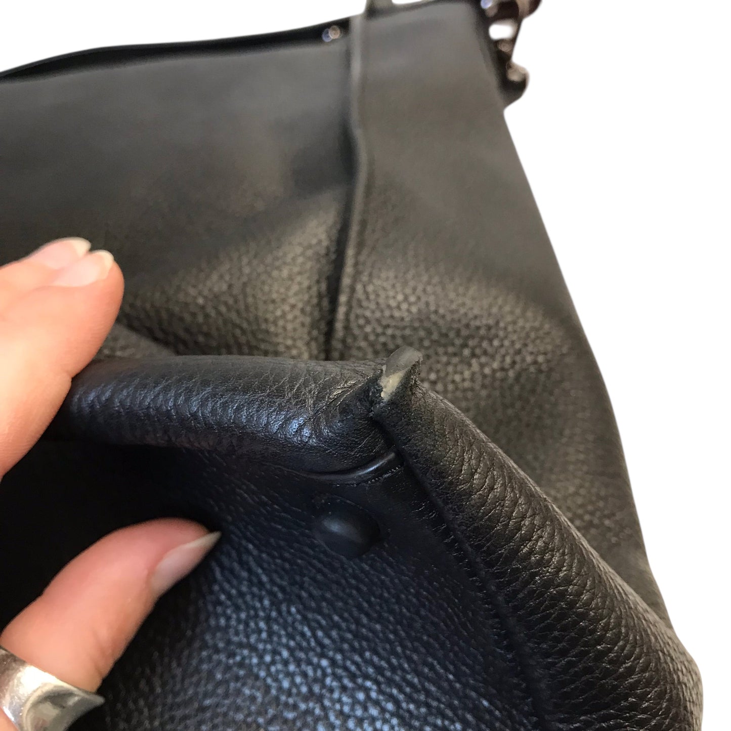 Handbag Leather By Cole-Haan In Black, Size:Large