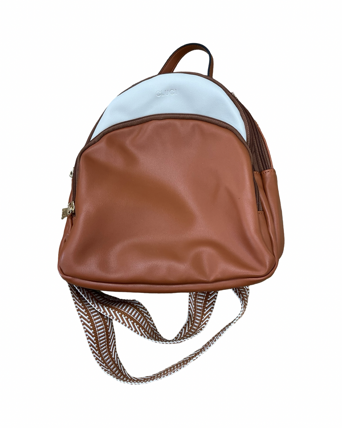 Backpack By Clothes Mentor In Brown & Cream, Size:Small