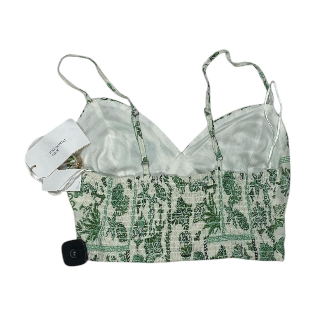 Top Sleeveless By midnight sk In Green & White, Size:M