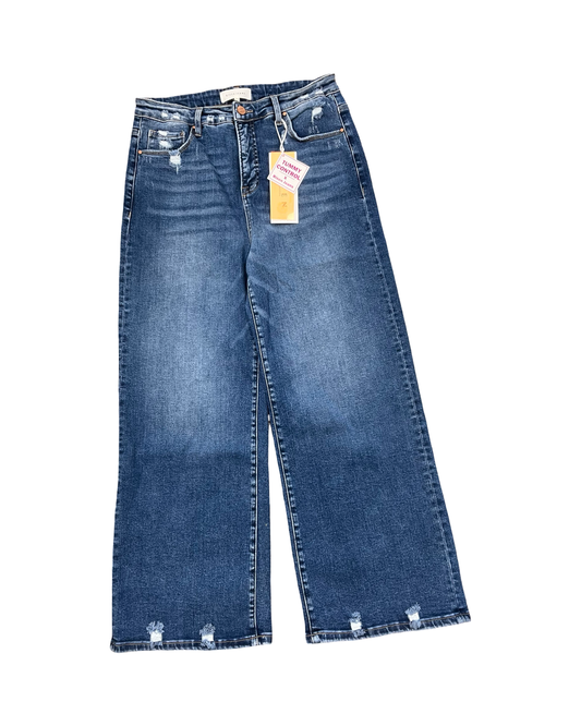 Jeans Wide Leg By Risen In Blue Denim, Size:14