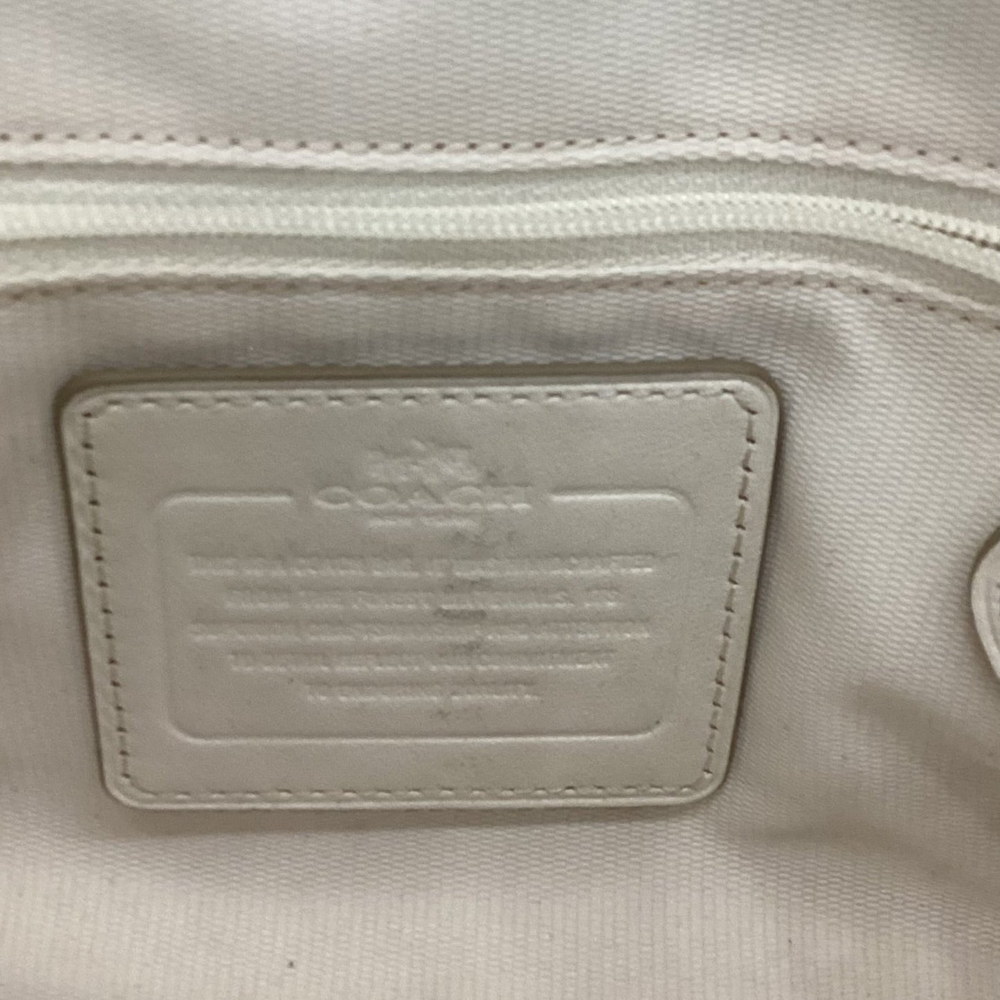 Handbag Designer By Coach In Cream, Size:Medium