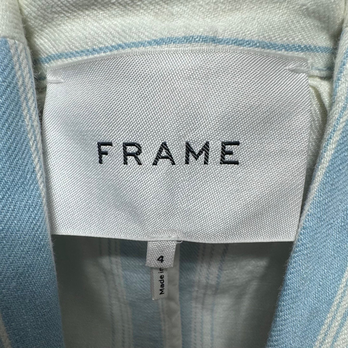 Classic Stripe Linen Blazer By Frame In Striped Pattern, Size: 4