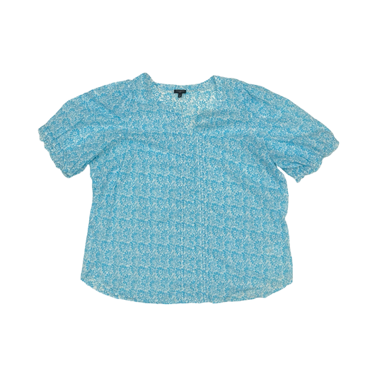 Blouse Ss By Talbots In Blue & White, Size:3X