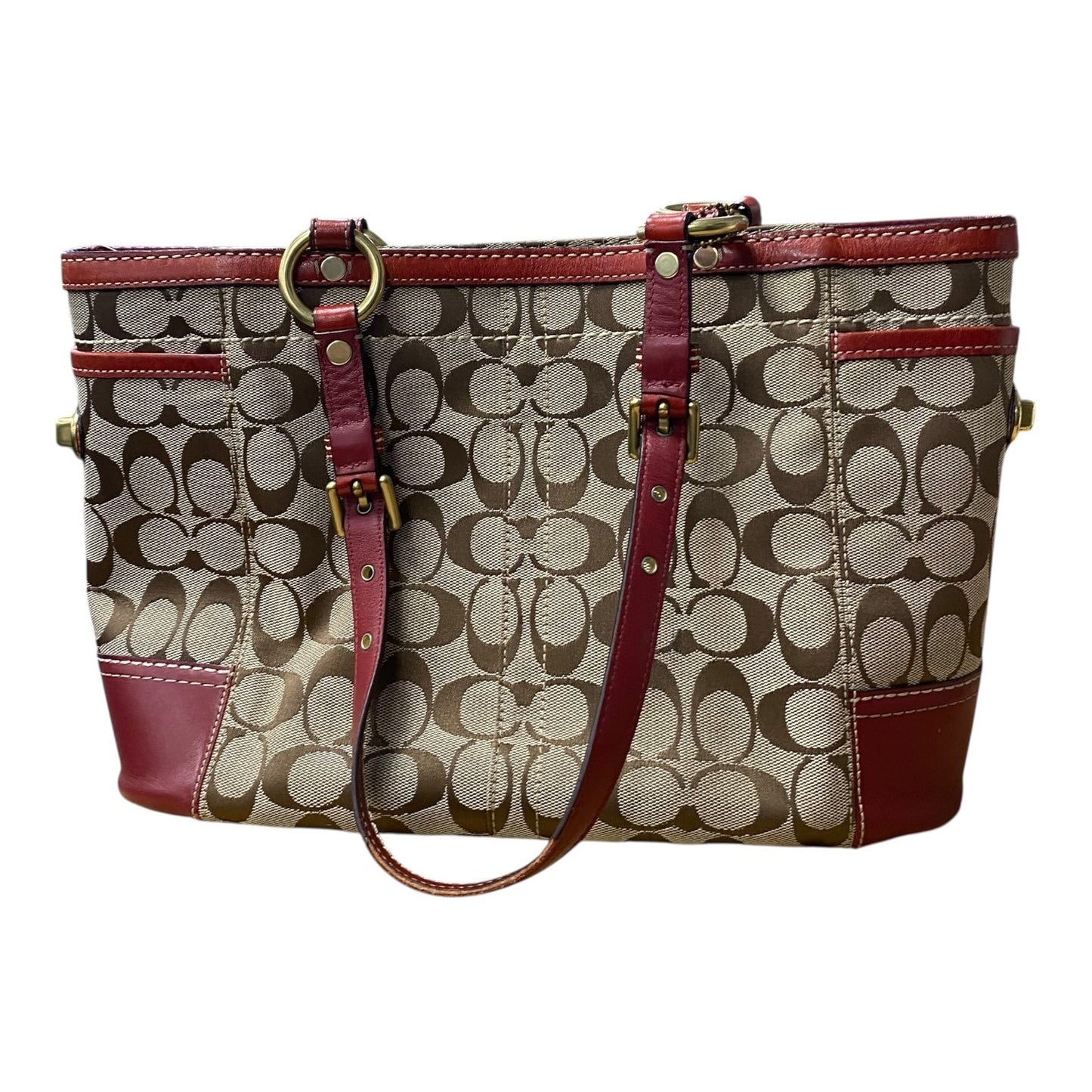 Handbag Designer By Coach In Red, Size:Medium