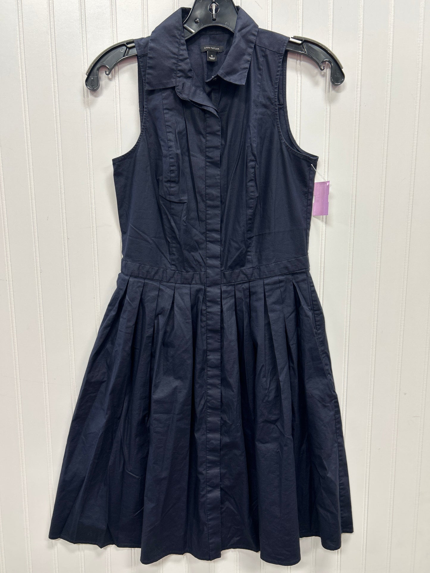 Dress Casual Midi By Ann Taylor In Navy, Size:0