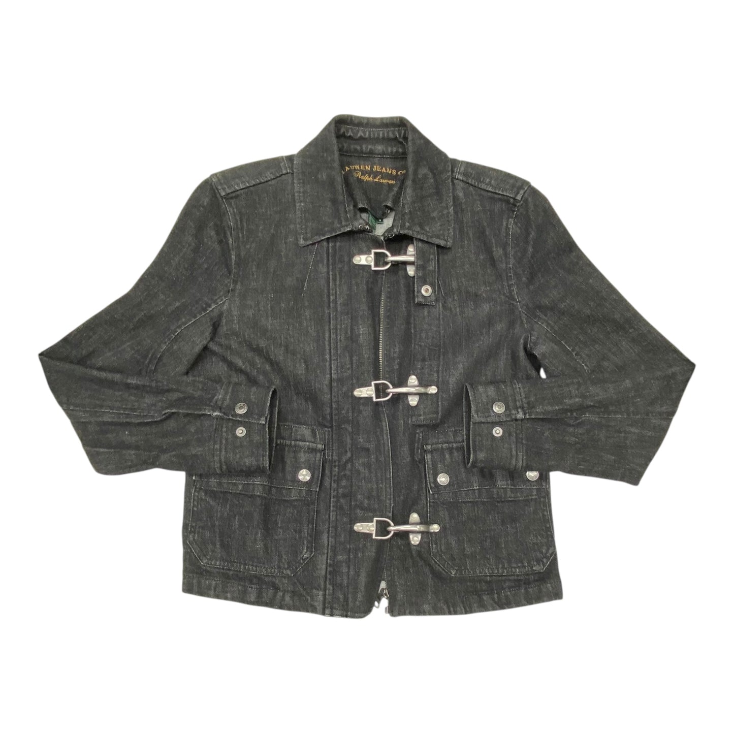 Jacket Denim By Lauren By Ralph Lauren In Grey Denim, Size:S