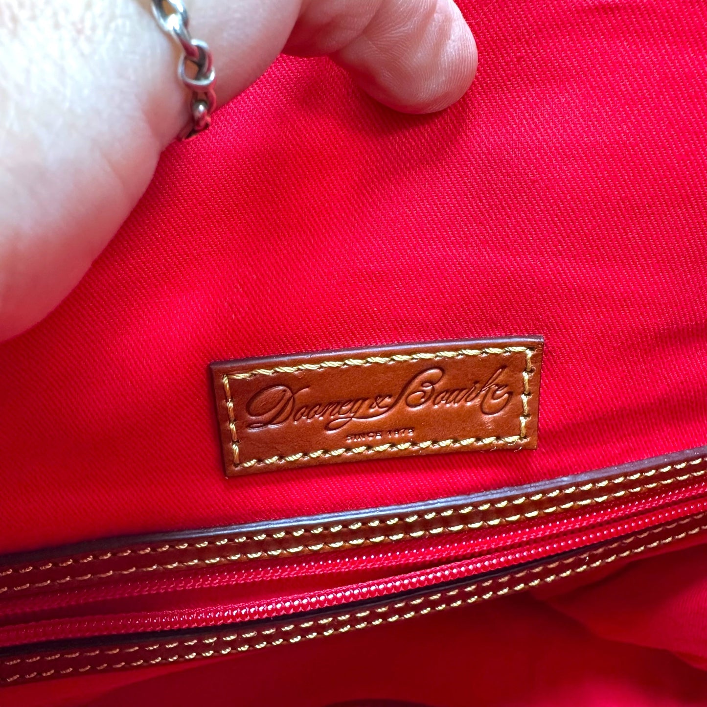 Plaid Handbag Designer By Dooney And Bourke, Size: Large