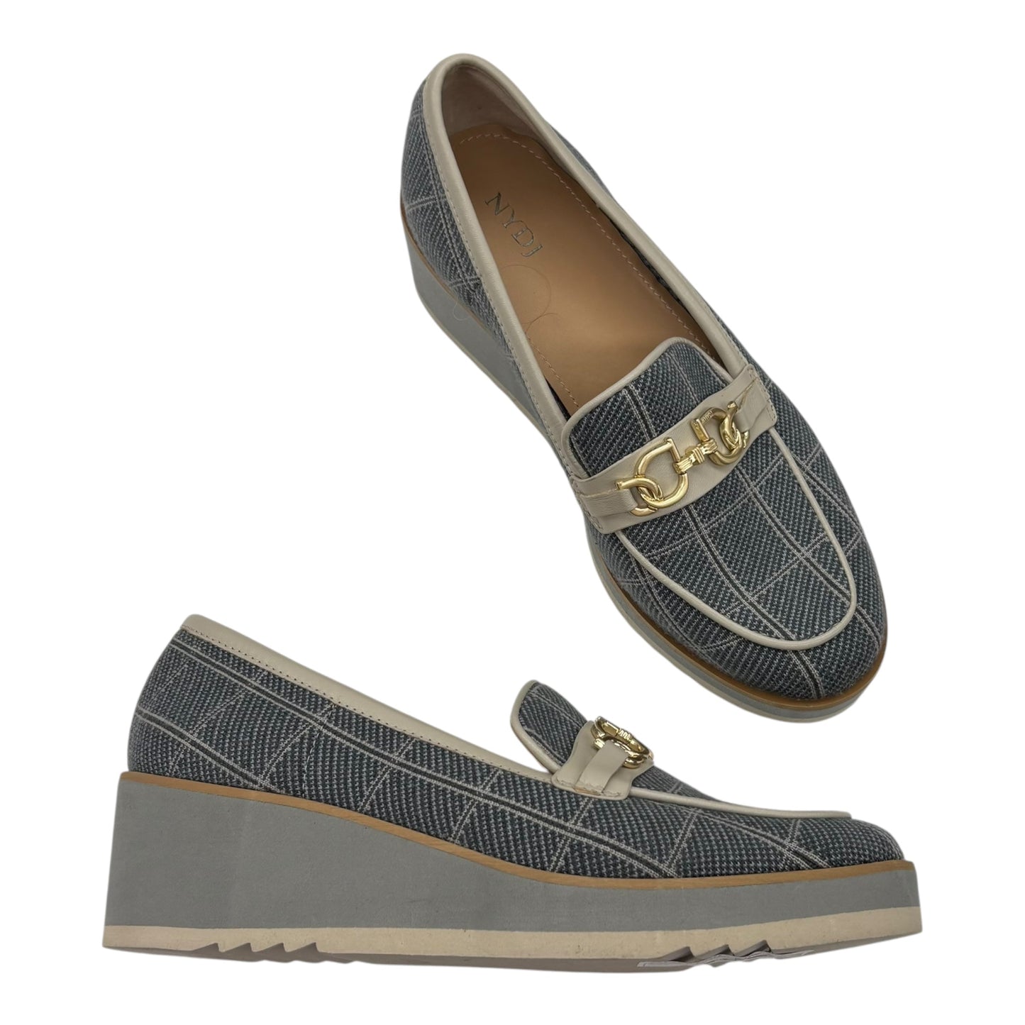 Shoes Heels Wedge By Not Your Daughters Jeans In Cream & Grey, Size:9.5