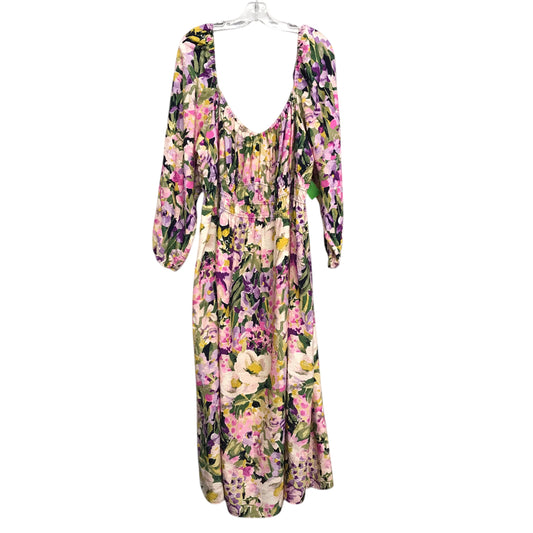 Dress Casual Midi By H&M In Floral Print, Size:4X