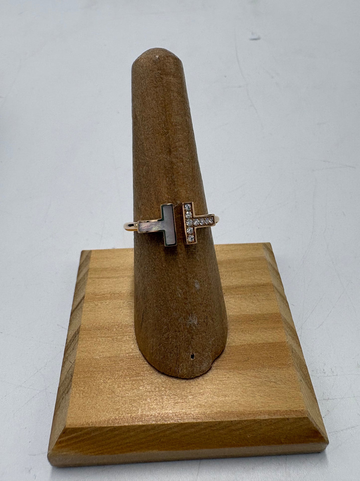 Tiffany & Company 18K Rose Gold T Wire Luxury Ring, Size: 7