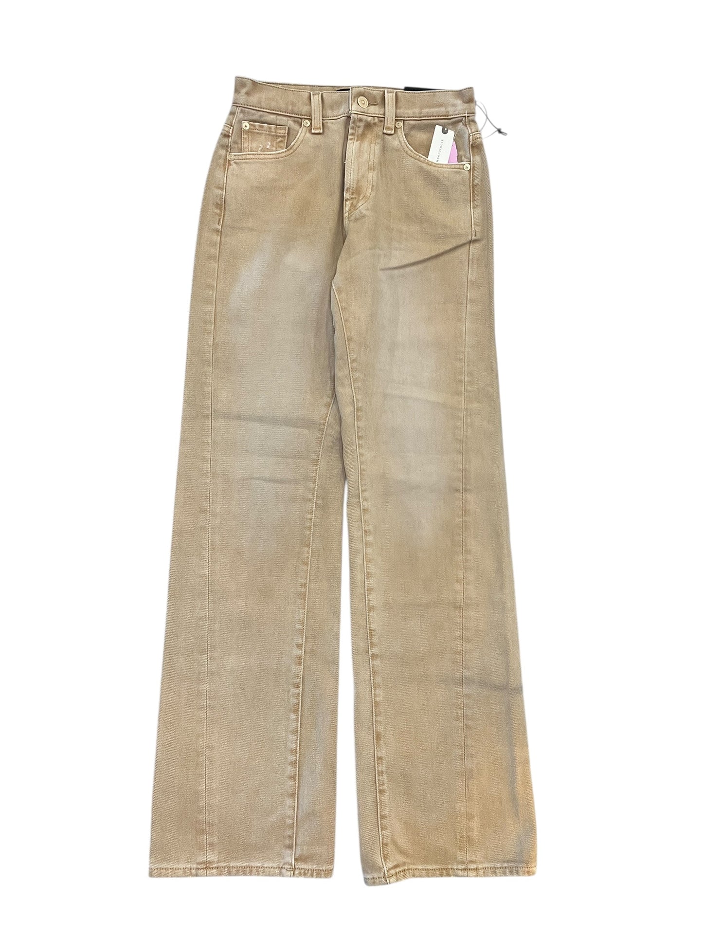 Jeans Boot Cut By 7 For All Mankind In Tan Denim, Size:0