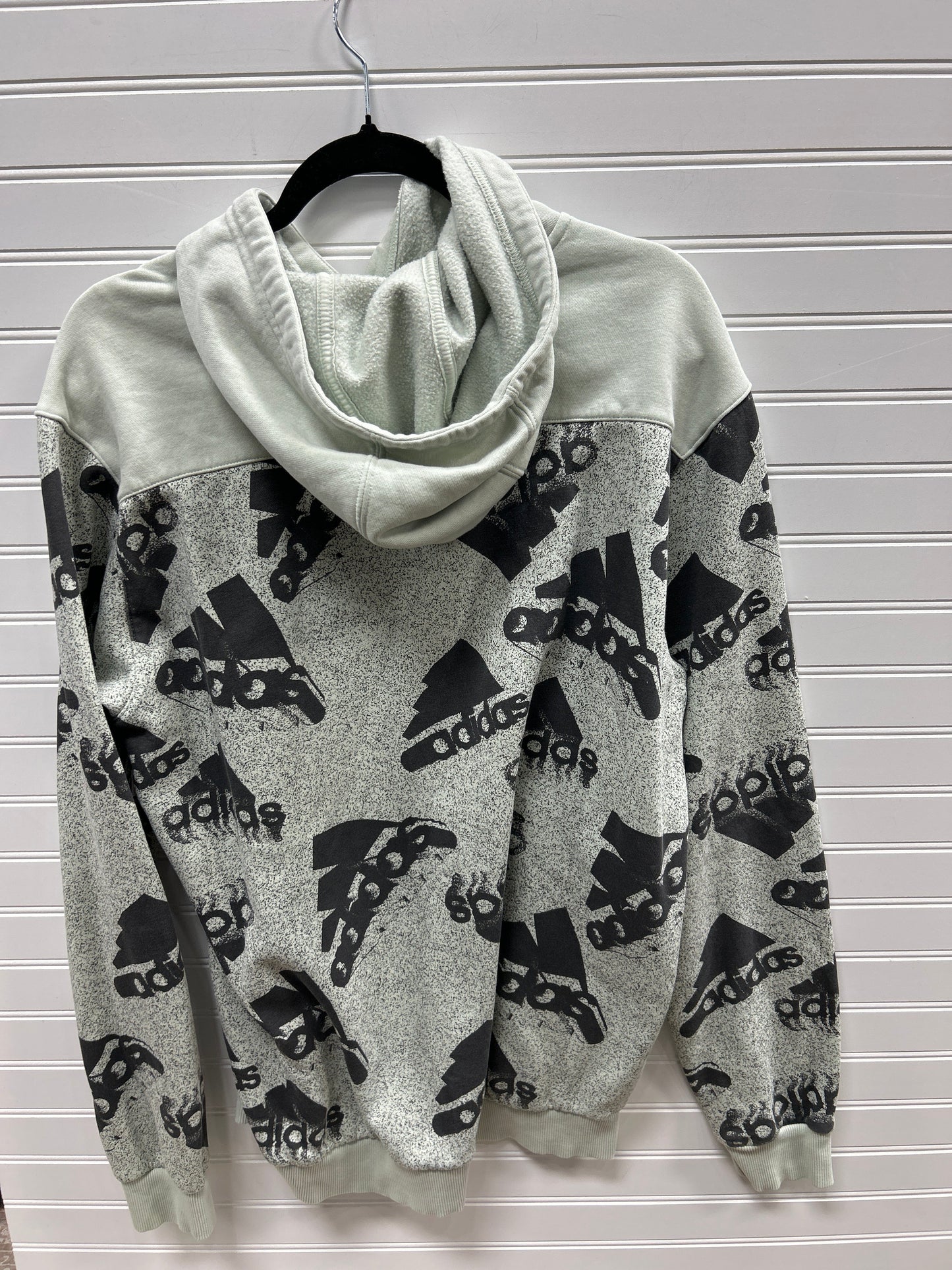 Athletic Sweatshirt Hoodie By Adidas In Green, Size:L