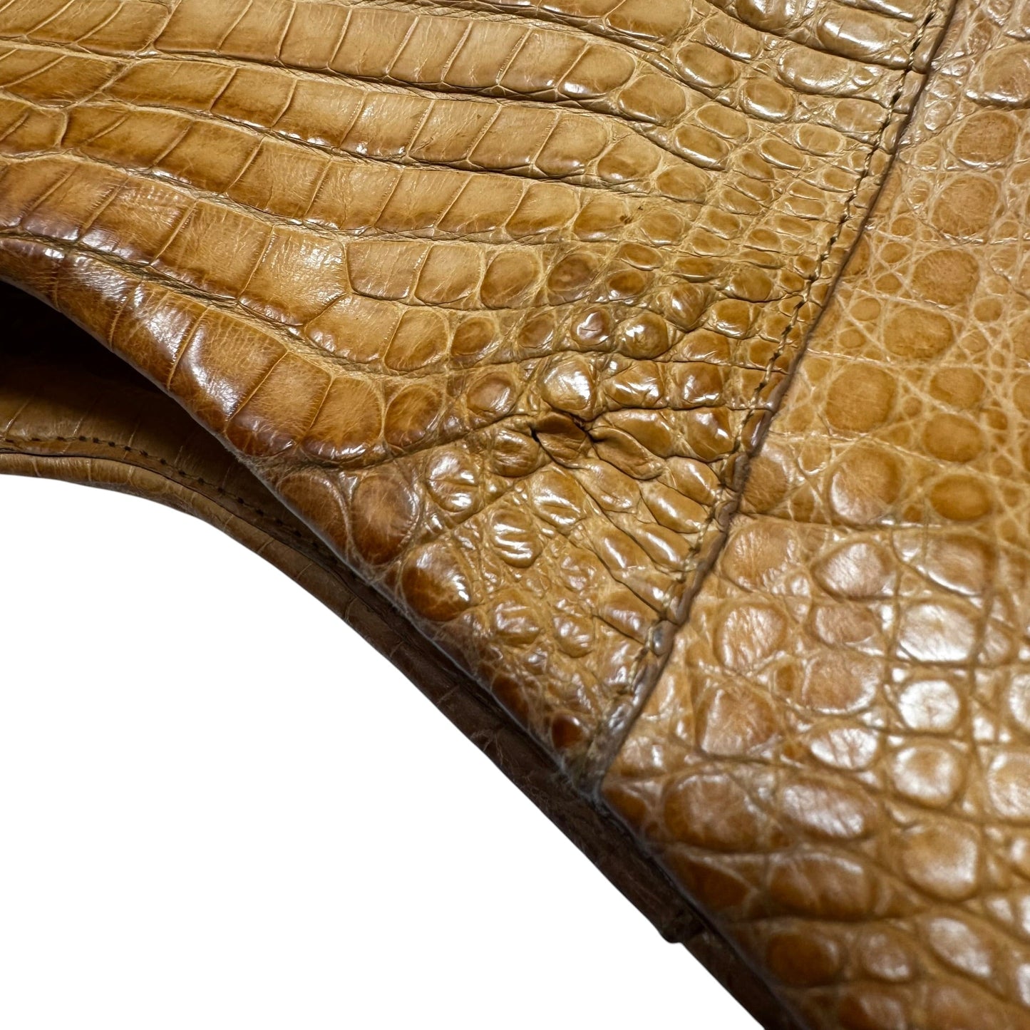 Crocodile Chain Link Hobo Handbag Designer By Nancy Gonzalez, Size: Medium