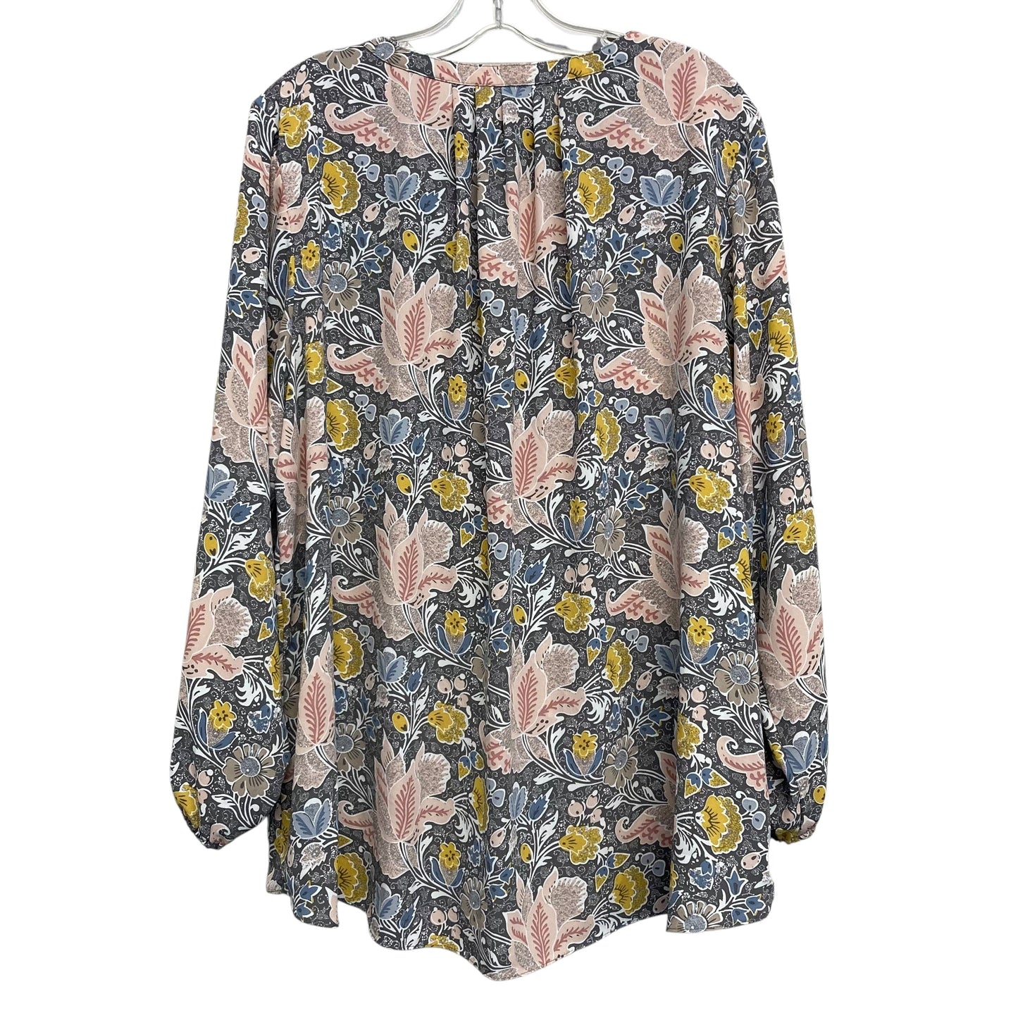 Top Ls By Tahari By Arthur Levine In Grey & Pink, Size:2X