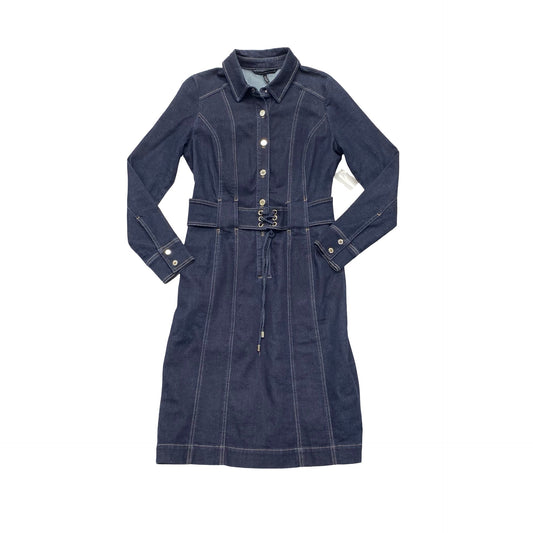Dress Casual Midi By White House Black Market In Blue Denim, Size:M