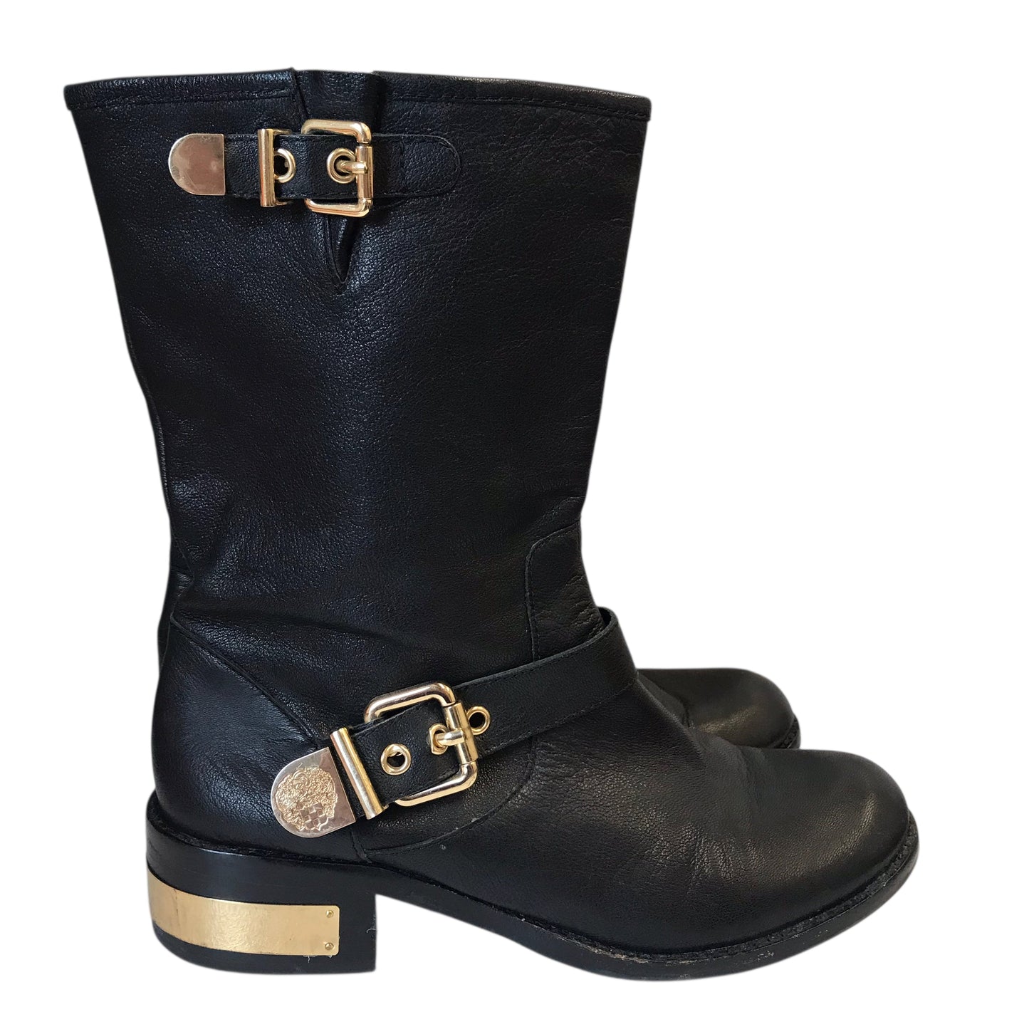 BOOTS MID-CALF FLATS by VINCE CAMUTO in BLACK, Size:10