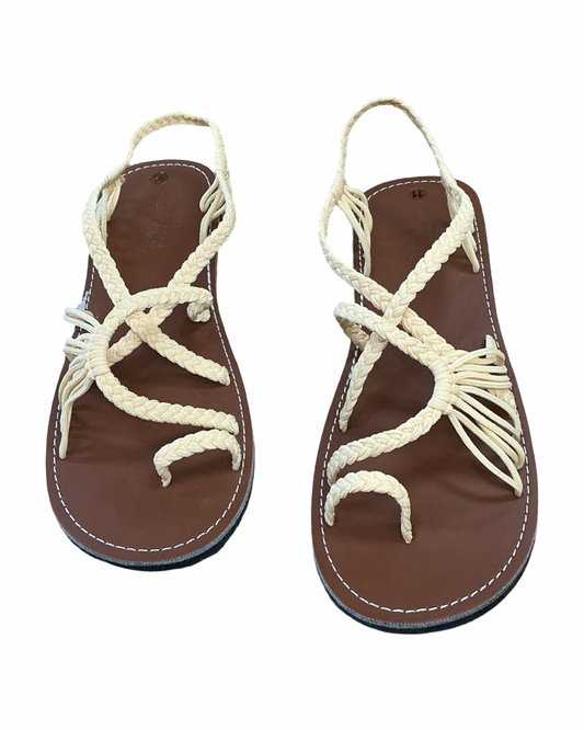 Sandals Flats By Cmc In Tan & Yellow, Size:11