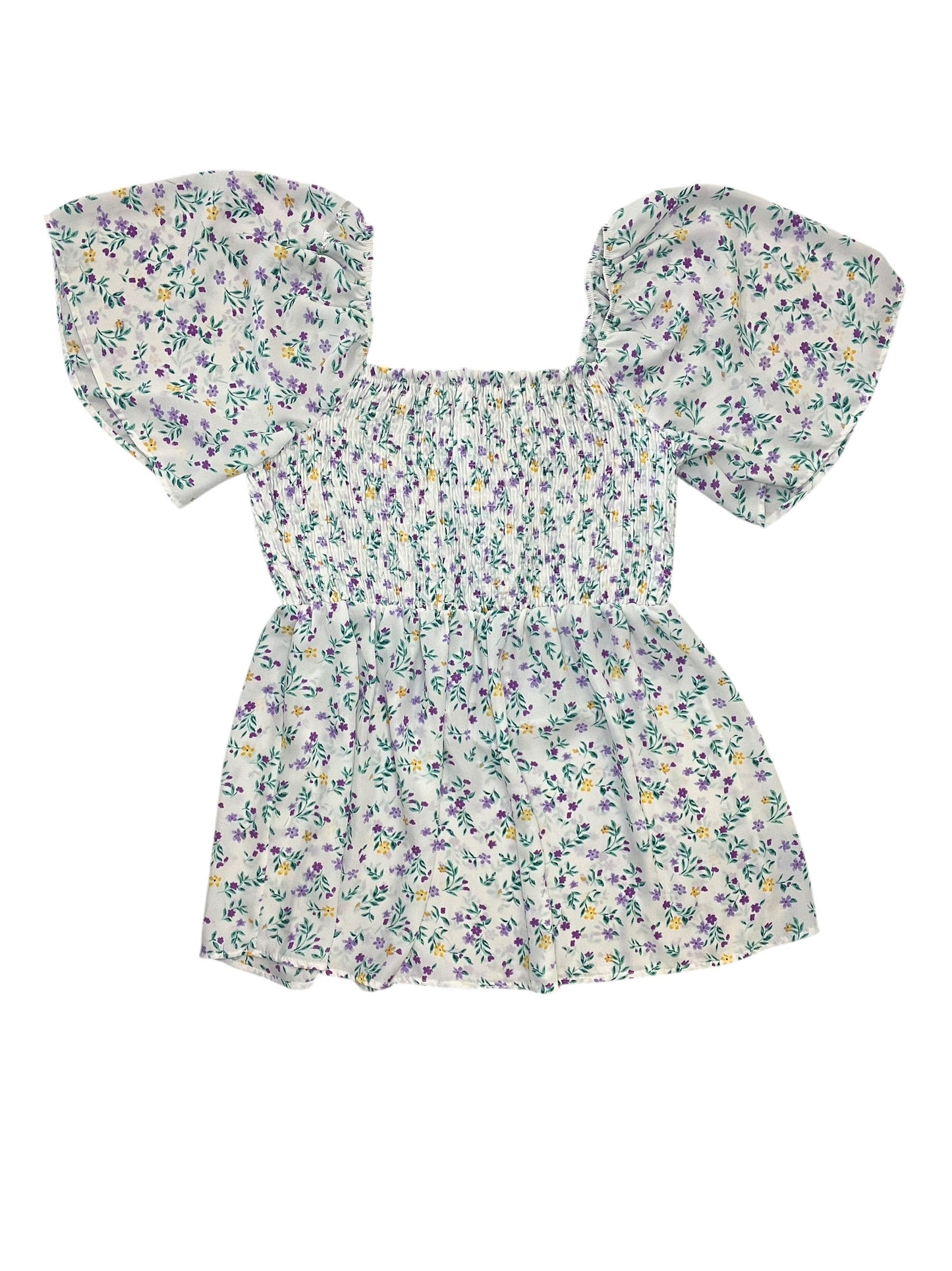 Blouse Ss By Chicsoul In Floral Print, Size:1X