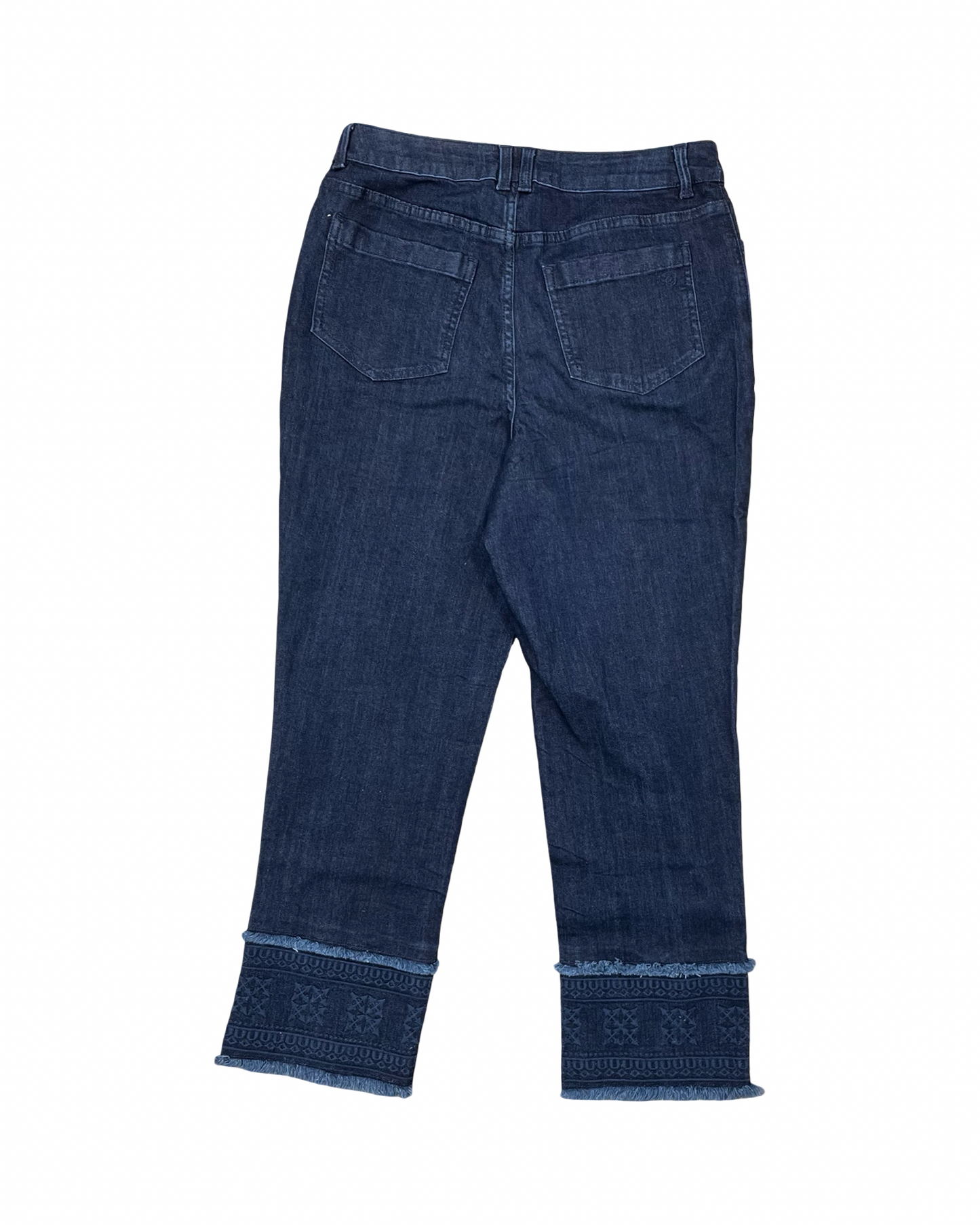 Jeans Straight By Susan Graver In Blue Denim, Size:6P