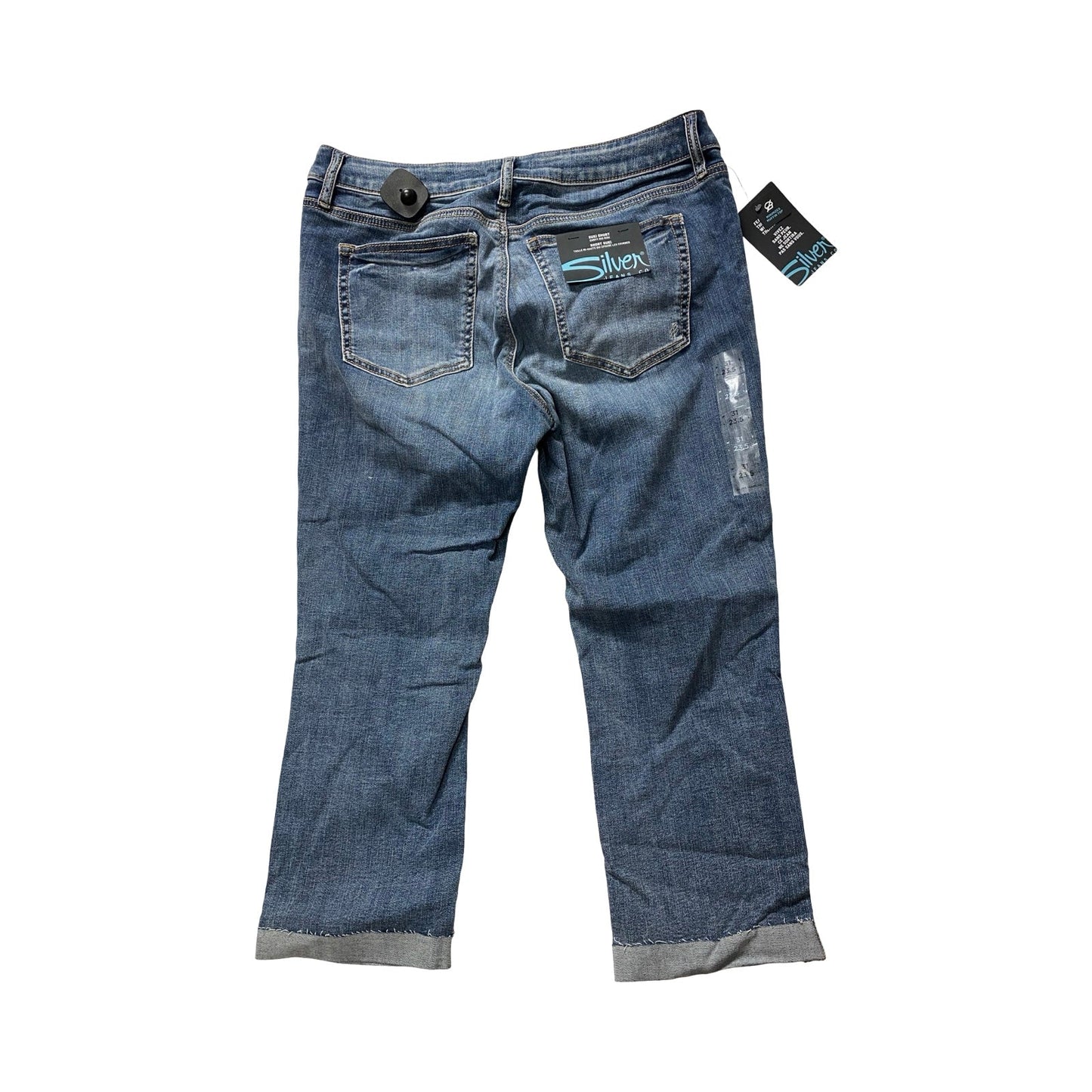 Jeans Cropped By Silver In Blue Denim, Size:12