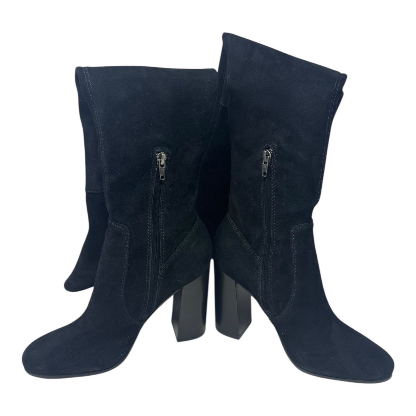 Julia Thigh High Suede Boots Designer By Frye In Black, Size: 5.5