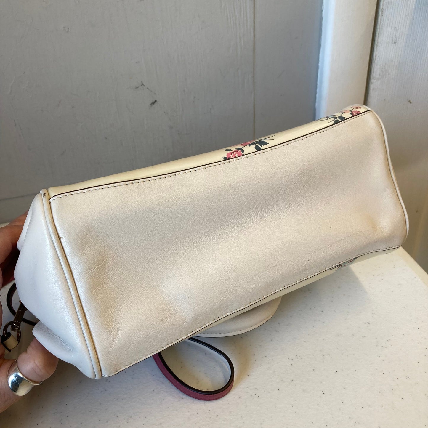 Handbag Designer By Coach In Floral Print, Size:Small