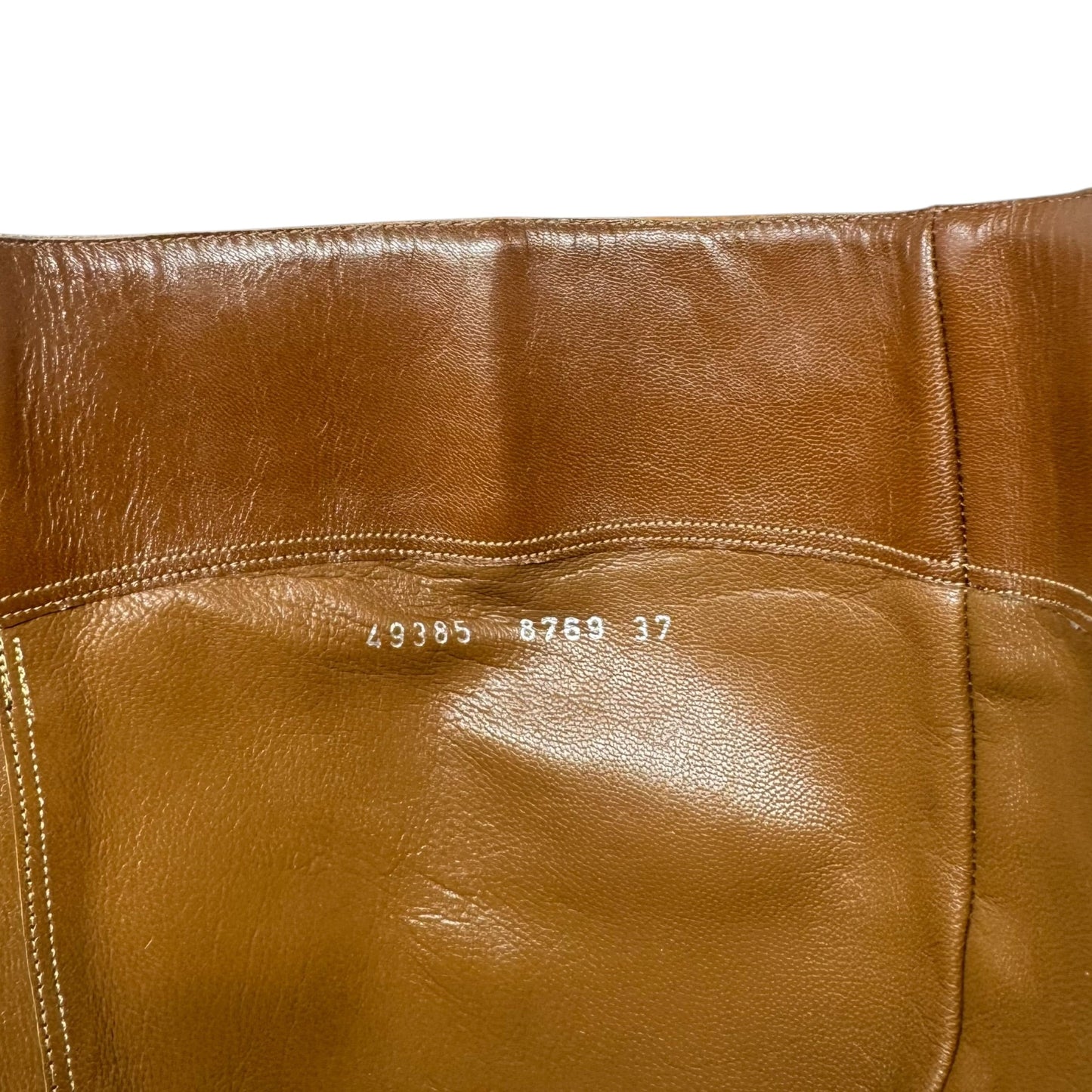 Leather Knee High Heel Boots Designer By Sergio Rossi In Tan, Size: 7