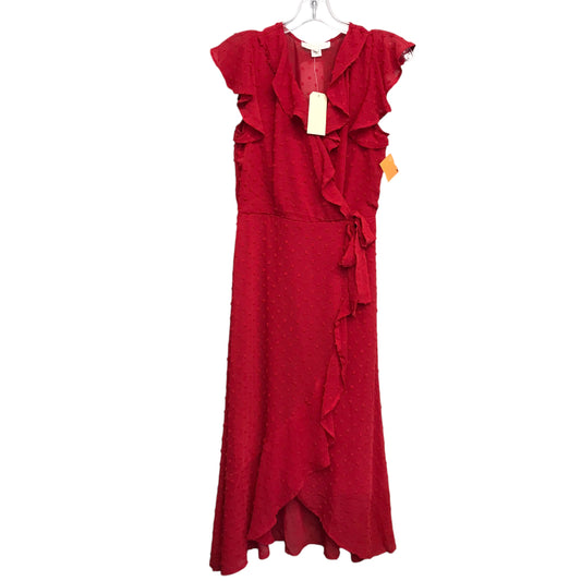 Dress Casual Midi By Monteau In Red, Size:M