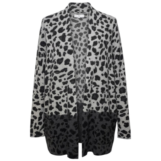 Sweater Cardigan Cashmere By Magaschoni In Black & Grey, Size: S