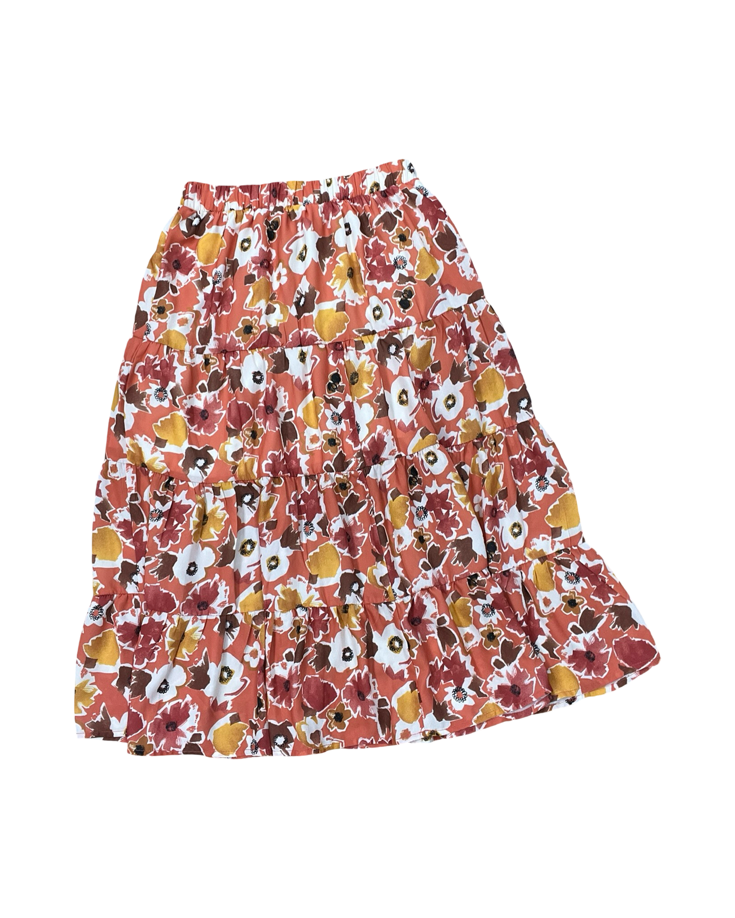 Skirt Midi By Pink Lily In Orange & White, Size:M