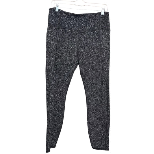 Athletic Leggings By Athleta In Black & White, Size:L