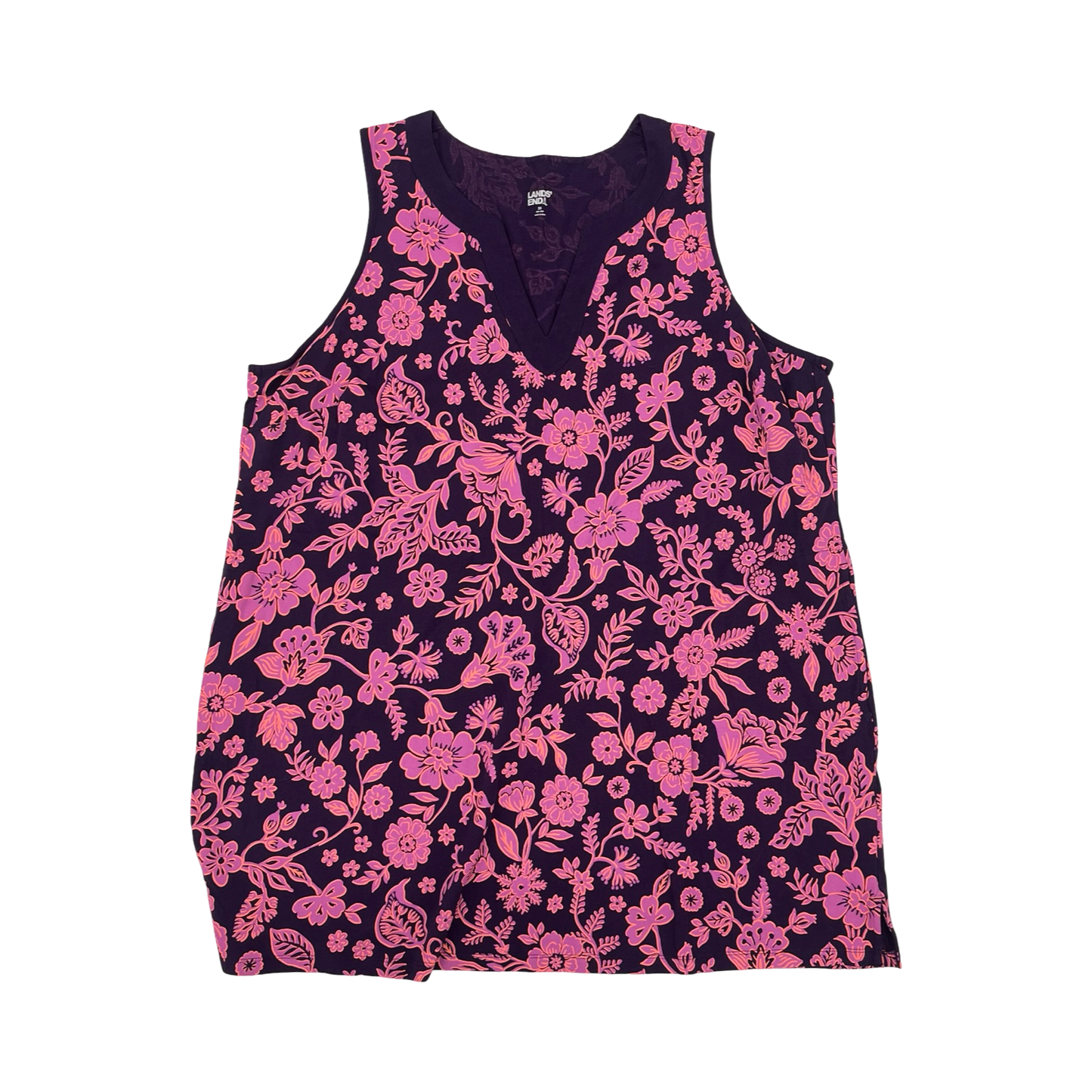 Dress Casual Midi By Lands End In Pink & Purple, Size:3X