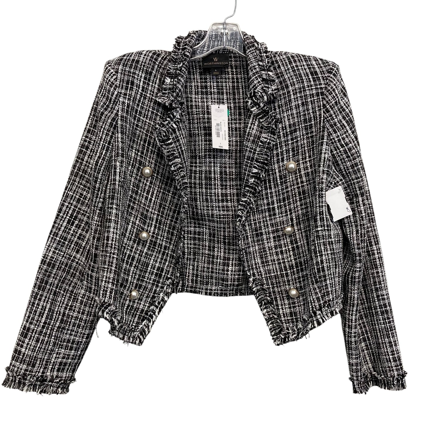 Blazer By Worthington In Black & White, Size:L