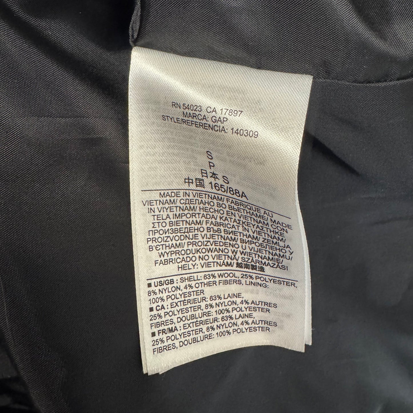 Coat Wool Blend By Gap In Grey, Size: S