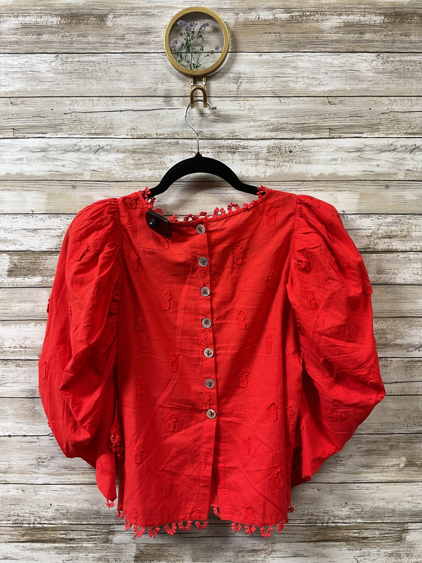 Top 3/4 Sleeve By Farm Rio In Red, Size:S